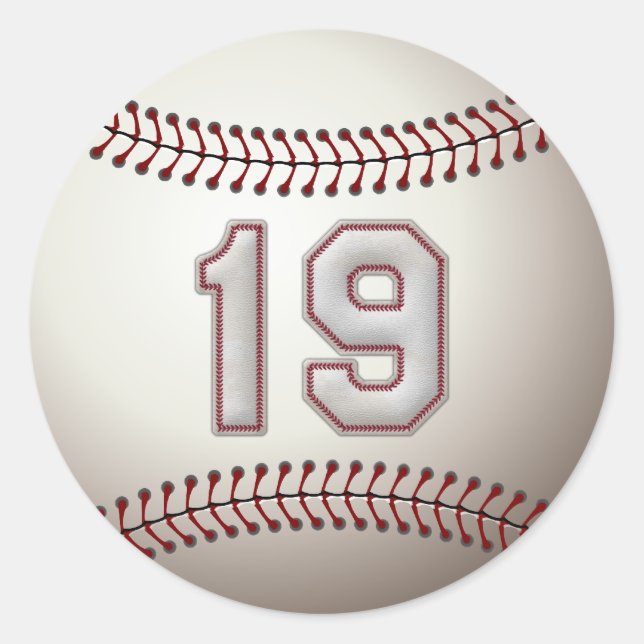 Sticker Rond Joueur numéro 19 - Cool de baseball (Devant)