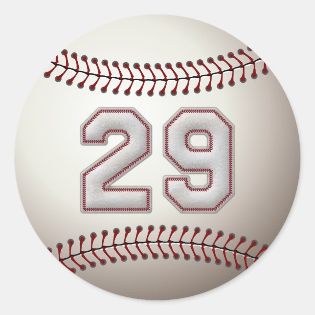 Sticker Rond Joueur numéro 29 - Cool de baseball (Devant)