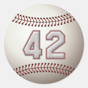 Sticker Rond Joueur numéro 42 - Cool de baseball