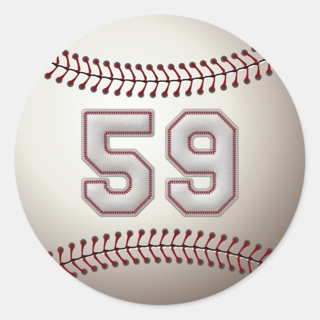 Sticker Rond Joueur numéro 59 - Cool de baseball (Devant)