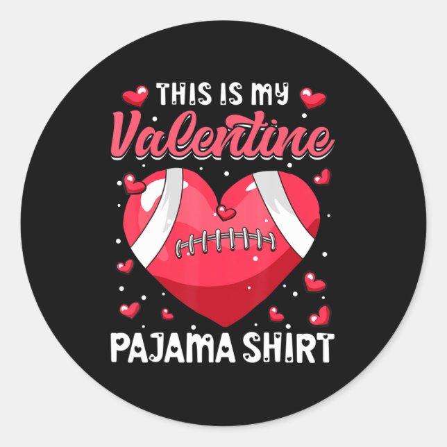 Sticker Rond Joueur Sport C'Est Mon Football Est Mon Valentine  (Devant)