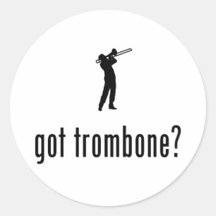 Sticker Rond Joueur Trombone