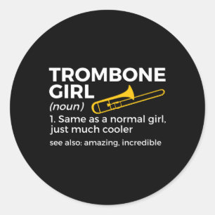 Sticker Rond Joueur Trombone Définition