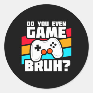 Sticker Rond Joueur Vidéo - Jeu De Console Pc - Jeu Vidéo Drôle