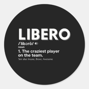 Sticker Rond Joueurs de volley-ball amusants Libero