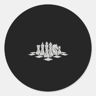 Sticker Rond Joueurs D'Échecs Pour Les Échecs Nouveautés