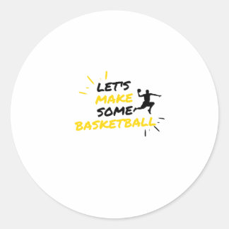 Sticker Rond Joueurs et fans de basketball
