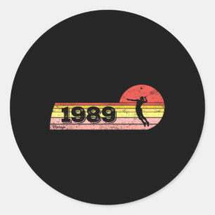 Sticker Rond Joueuse de badminton Née en 1989 Femmes Vintages d