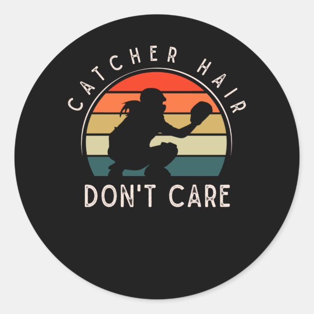 Sticker Rond Joueuse de baseball de filles de balle molle (Devant)