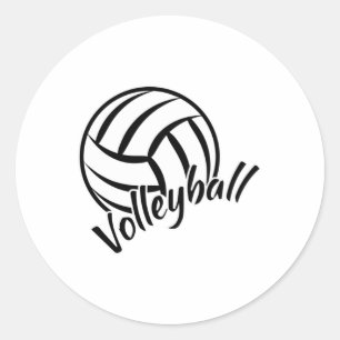 Sticker Rond Joueuse de beach volley-ball de volley-ball de fil
