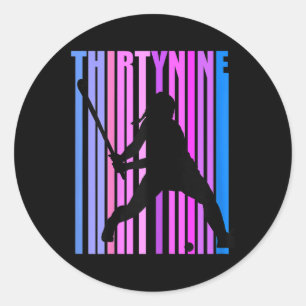 Sticker Rond Joueuse de hockey sur gazon féminine pour annivers