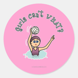 Sticker Rond Joueuse de polo d'eau légère fille
