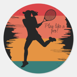 Sticker Rond Joueuse de tennis Femmes Tennis