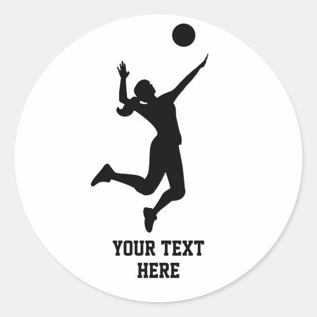 Sticker Rond Joueuse de volley-ball de plage (Devant)