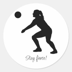 Sticker Rond Joueuse de volley-ball de plage