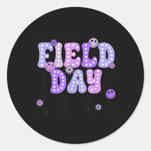 Sticker Rond Jour de campagne Purple Team Color Field Trier Tea