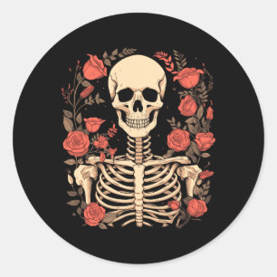 Sticker Rond Jour de crâne de sucre floral de l'agence gouverne