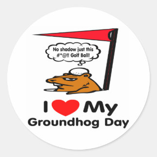 Sticker Rond Jour de Groundhog