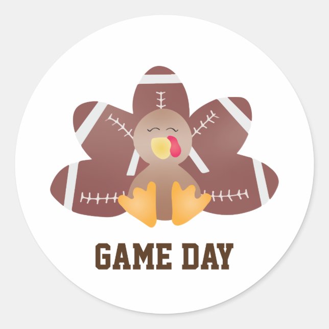 Sticker Rond Jour de jeu Football Turquie Plumes Brown (Devant)