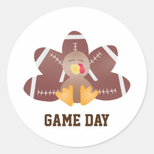Sticker Rond Jour de jeu Football Turquie Plumes Brown
