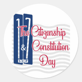 Sticker Rond Jour de la citoyenneté | Jour de la Constitution