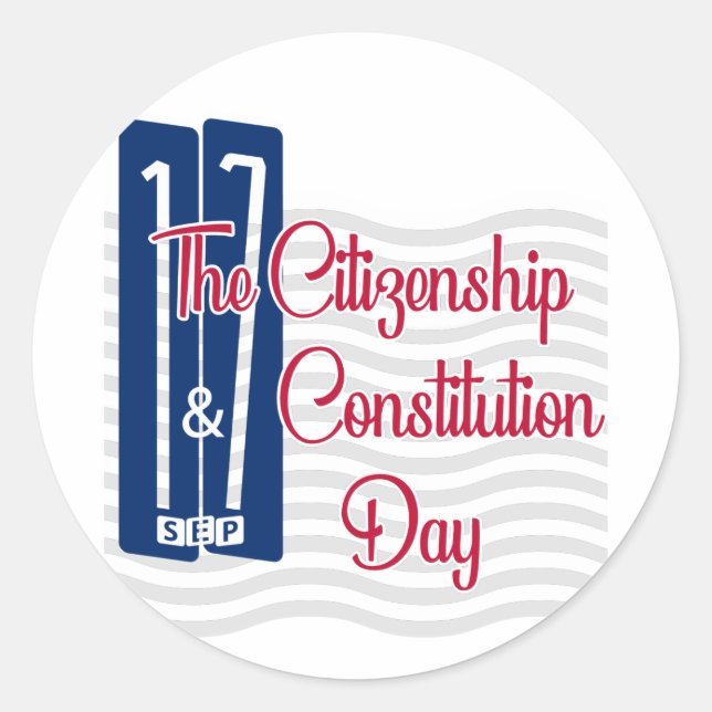 Sticker Rond Jour de la citoyenneté | Jour de la Constitution (Devant)
