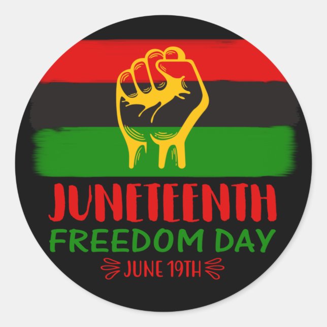 Sticker Rond Jour de la Liberté - Histoire noire (Devant)