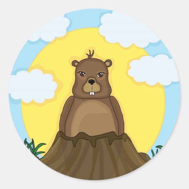 Sticker Rond Jour de la marmotte (Devant)