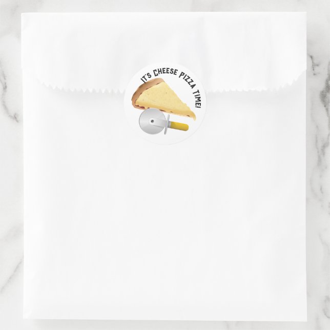Sticker Rond Jour de la pizza au fromage (Sac)