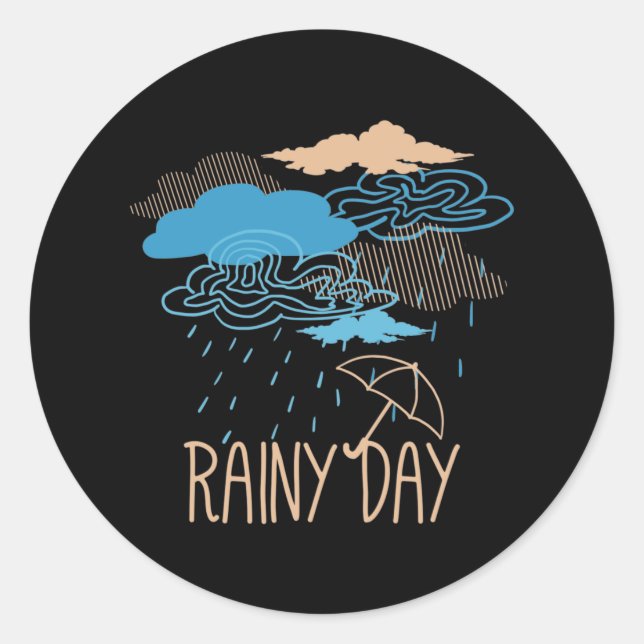 Sticker Rond Jour de la pluie (Devant)