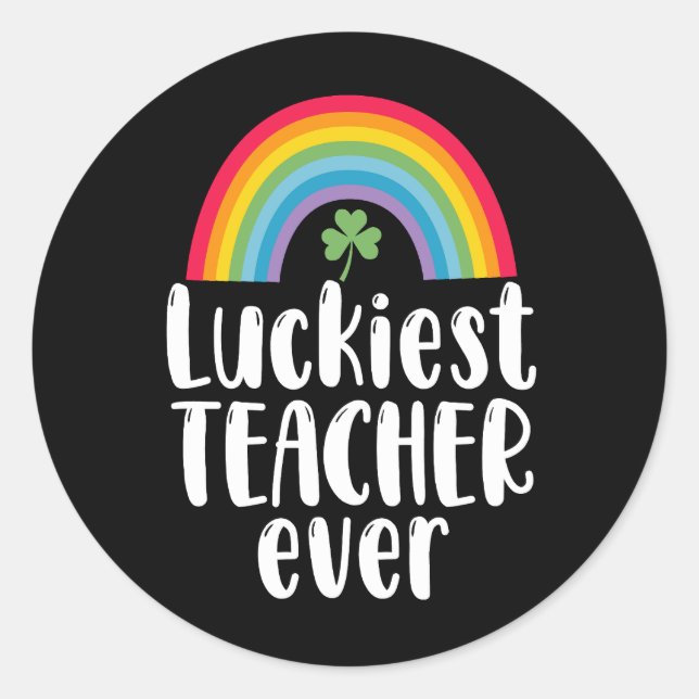 Sticker Rond Jour de la Saint Patrick-cadeau de l'école le plus (Devant)