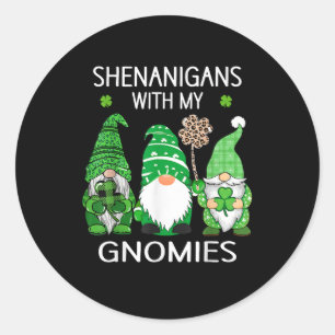 Sticker Rond Jour de la Saint Patrick chanceux Shamrock léopard