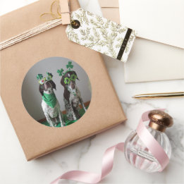 Sticker Rond Jour de la Saint Patrick Dogs Party Round