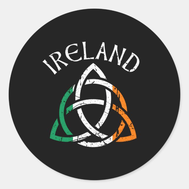 Sticker Rond Jour de la Saint Patrick Pour Celtic Knot Irlande (Devant)