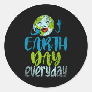 Sticker Rond Jour de la Terre Tous les jours Anniversaire de la
