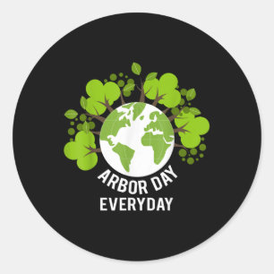 Sticker Rond Jour de l'Arbour Jour de la Terre Planète Annivers