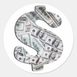 Sticker Rond Jour de l'argent papier