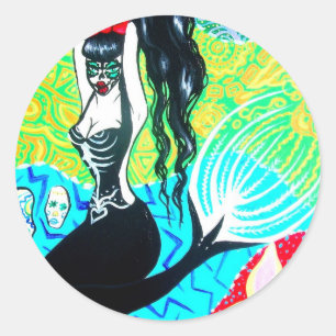 Sticker Rond Jour de l'art des sirènes mortes