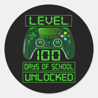 Sticker Rond Jour De L'École Garçons Niveau 100 Jours De Déverr