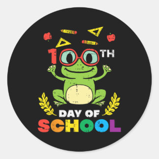Sticker Rond Jour De L'École Grenouille 100 Jours Enseignant Sm