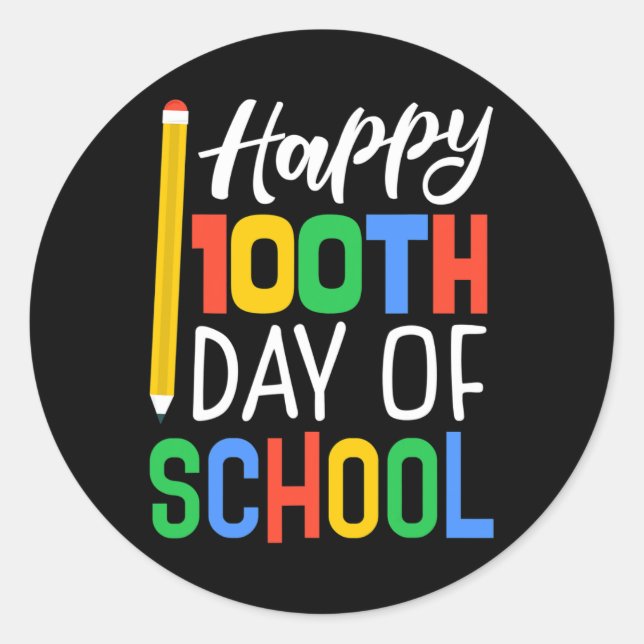 Sticker Rond Jour De L'École Pour Les Enseignants Enfants (Devant)