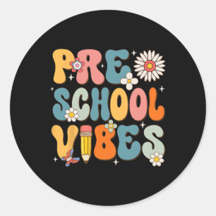 Sticker Rond Jour De L'École Vibes D'École Préscolaire Retour À