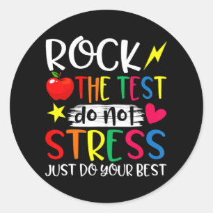 Sticker Rond Jour de l'examen de rock Enseignant de jour