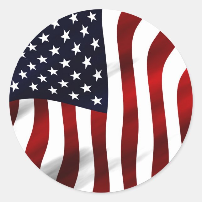 Sticker Rond Jour de l'indépendance patriotique du drapeau amér (Devant)