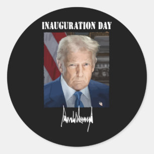 Sticker Rond Jour de l'investiture 2025 - Donald Trump