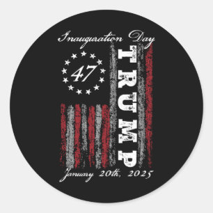 Sticker Rond Jour de l'investiture du président Donald Trump 20