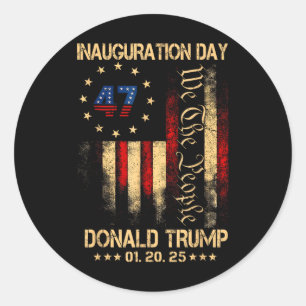 Sticker Rond Jour de l'investiture du président Donald Trump 20