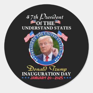 Sticker Rond Jour de l'investiture du président Donald Trump 20