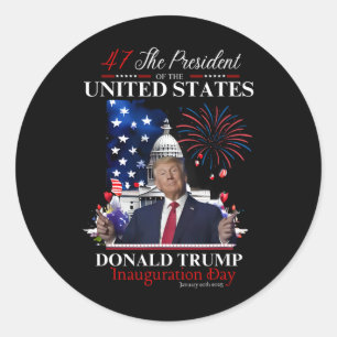 Sticker Rond Jour de l'investiture du président Donald Trump 20