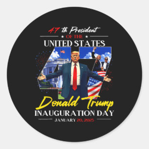 Sticker Rond Jour de l'investiture du président Donald Trump 20